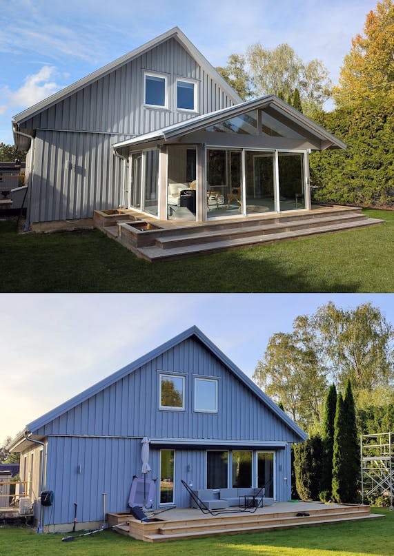 Vinterisoleret udestue af genbrug Vinterisoleret udestue af genbrug